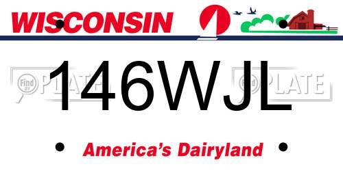 146WJL Wisconsin License Plate