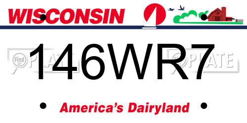 146WR7 Wisconsin License Plate