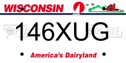 146XUG Wisconsin License Plate