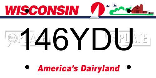 146YDU Wisconsin License Plate