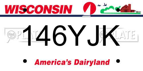 146YJK Wisconsin License Plate