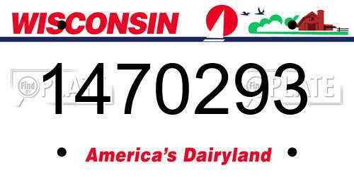 1470293 Wisconsin License Plate