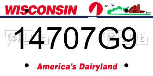 14707G9 Wisconsin License Plate