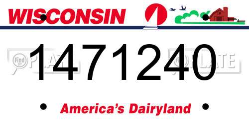 1471240 Wisconsin License Plate