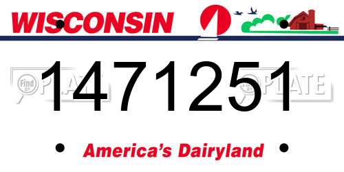 1471251 Wisconsin License Plate