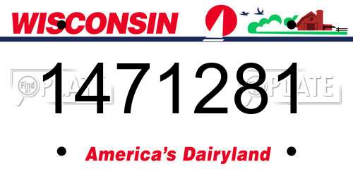 1471281 Wisconsin License Plate