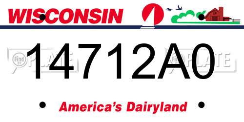 14712A0 Wisconsin License Plate