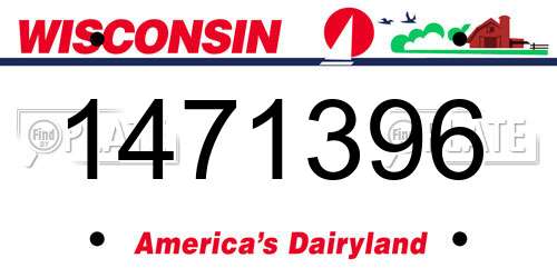 1471396 Wisconsin License Plate