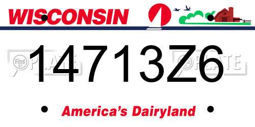 14713Z6 Wisconsin License Plate