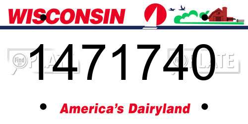 1471740 Wisconsin License Plate