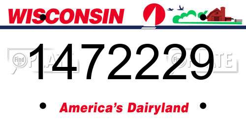 1472229 Wisconsin License Plate