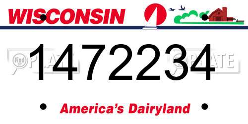 1472234 Wisconsin License Plate