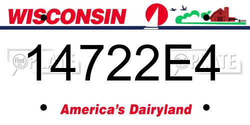 14722E4 Wisconsin License Plate