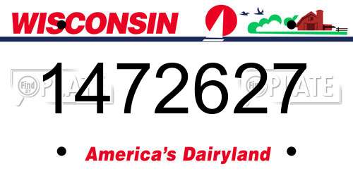 1472627 Wisconsin License Plate