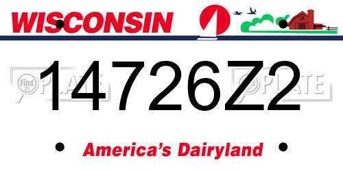 14726Z2 Wisconsin License Plate