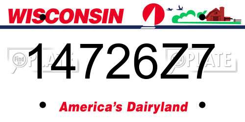 14726Z7 Wisconsin License Plate