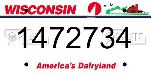 1472734 Wisconsin License Plate