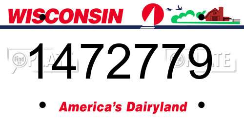 1472779 Wisconsin License Plate
