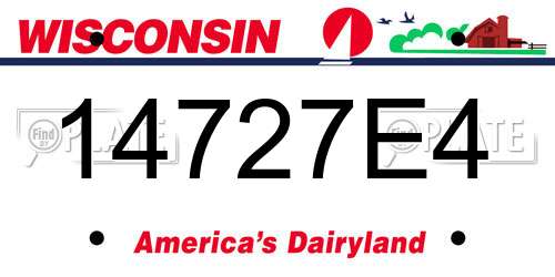 14727E4 Wisconsin License Plate