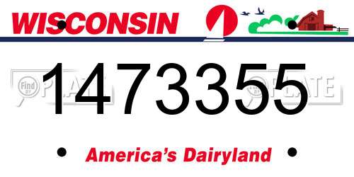 1473355 Wisconsin License Plate