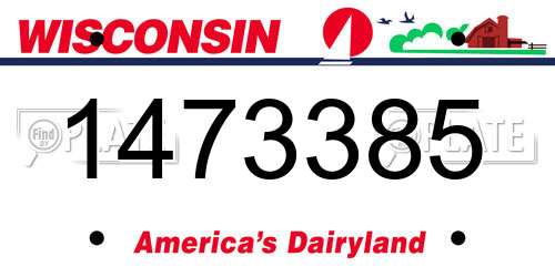 1473385 Wisconsin License Plate