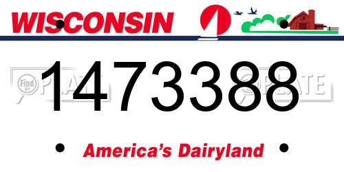 1473388 Wisconsin License Plate