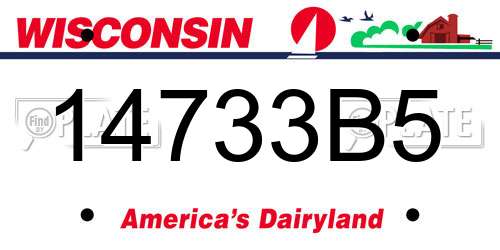 14733B5 Wisconsin License Plate
