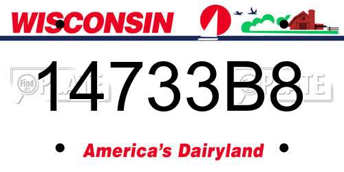14733B8 Wisconsin License Plate