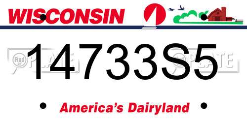 14733S5 Wisconsin License Plate