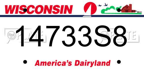 14733S8 Wisconsin License Plate