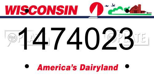 1474023 Wisconsin License Plate