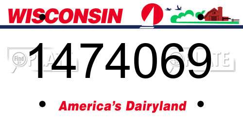 1474069 Wisconsin License Plate