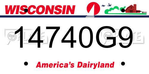 14740G9 Wisconsin License Plate