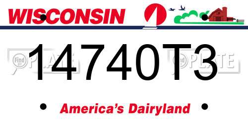 14740T3 Wisconsin License Plate