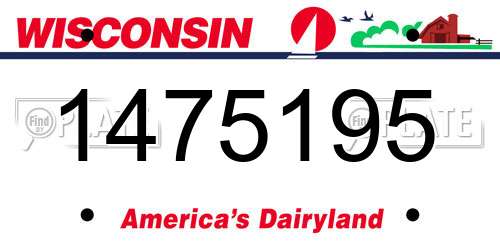1475195 Wisconsin License Plate