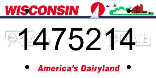 1475214 Wisconsin License Plate