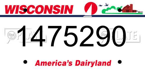 1475290 Wisconsin License Plate