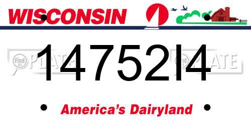 14752I4 Wisconsin License Plate