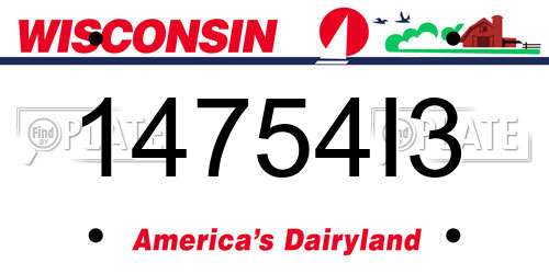 14754I3 Wisconsin License Plate