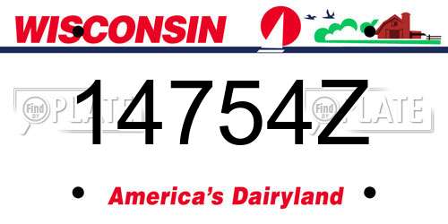 14754Z Wisconsin License Plate