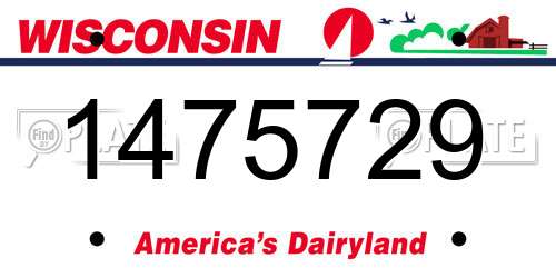 1475729 Wisconsin License Plate