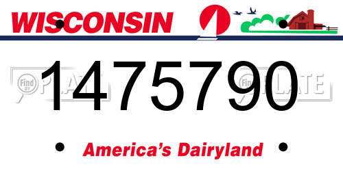 1475790 Wisconsin License Plate