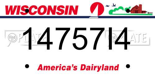 14757I4 Wisconsin License Plate