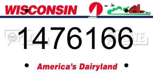 1476166 Wisconsin License Plate