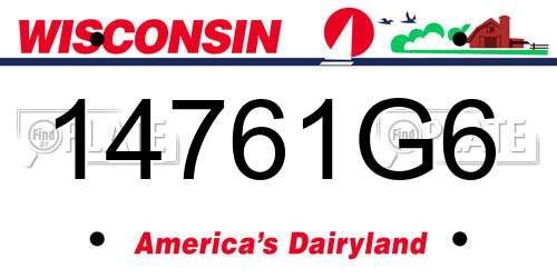 14761G6 Wisconsin License Plate