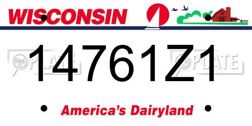 14761Z1 Wisconsin License Plate