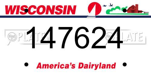 147624 Wisconsin License Plate