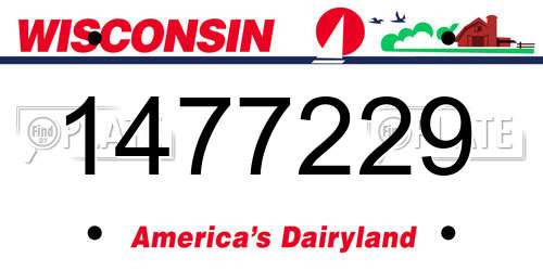 1477229 Wisconsin License Plate