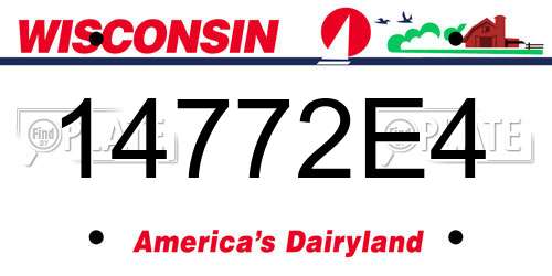 14772E4 Wisconsin License Plate