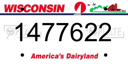 1477622 Wisconsin License Plate